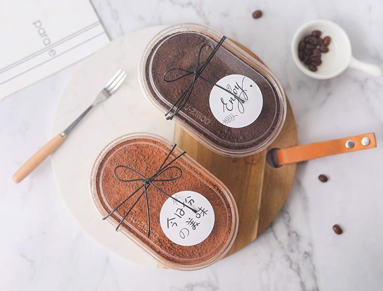 50 cái hộp oval nhựa trong W150G hay HT150G đựng bánh mousse, tiramisu bánh các loại