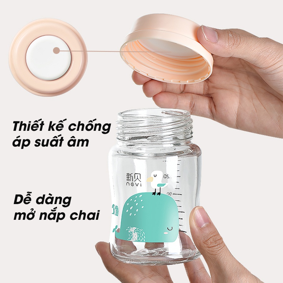 Bình trữ sữa NEVI thuỷ tinh