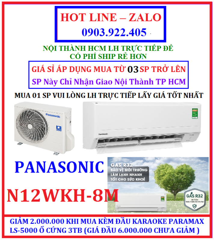 Bảng giá GIÁ SỈ Máy lạnh Panasonic 1.5 HP CU/CS-N12WKH-8M MODEL 2020 , HÀNG CHÍNH HÃNG , BẢO HÀNH CHÍNH HÃNG