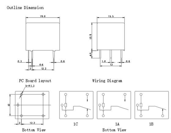 BỘ 10 RELAY 12V 5 CHÂN SRD-12VDC