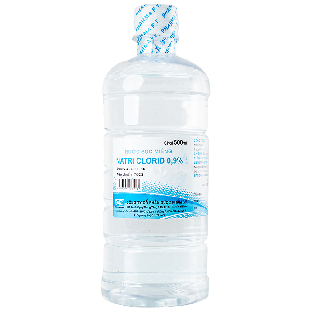 Nước muối vô trùng 3/2 ( Natri Clorid 0.9% NACL )