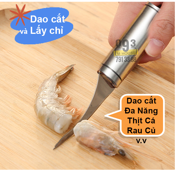 Kẹp Đa Năng, Kẹp Lột Vỏ Hải Sản Inox, Dụng Cụ Lấy Chỉ ,Kẹp Tôm, Dao Cắt Thịt Rau Củ Quả