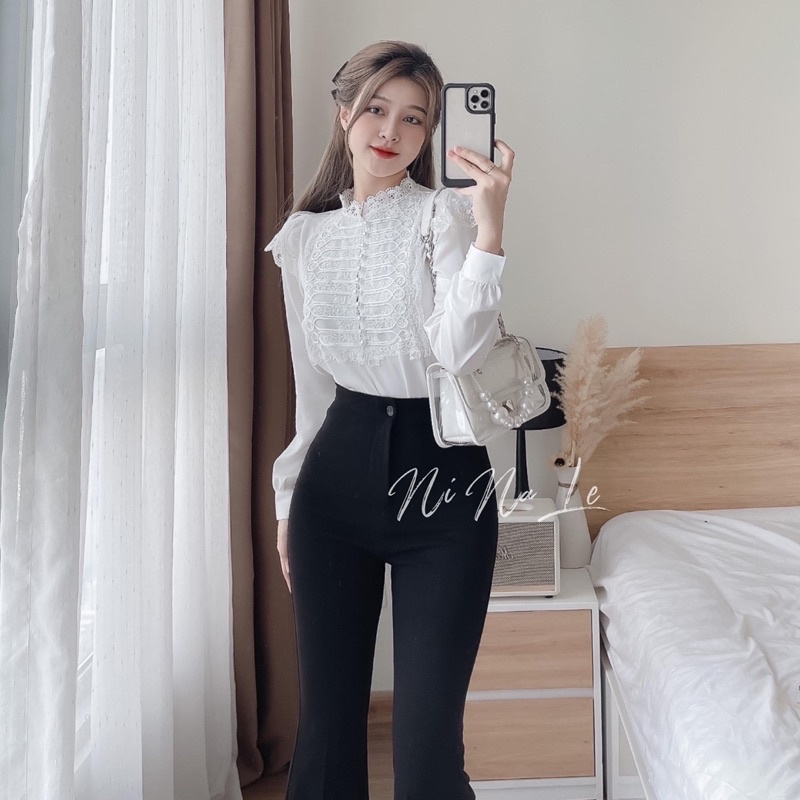 Quần ống loe nữ chất tuyết mưa hack dáng