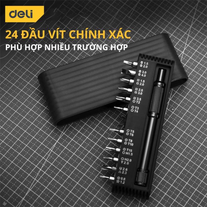 Bộ Tua Vít Đa Năng Deli 25 Chi Tiết Cao Cấp Chính Hãng - Thiết Kế Hiện Đại, Đầu Vít Từ TÍnh Dễ Dàng Sử Dụng - DL240025B - Hình ảnh 5