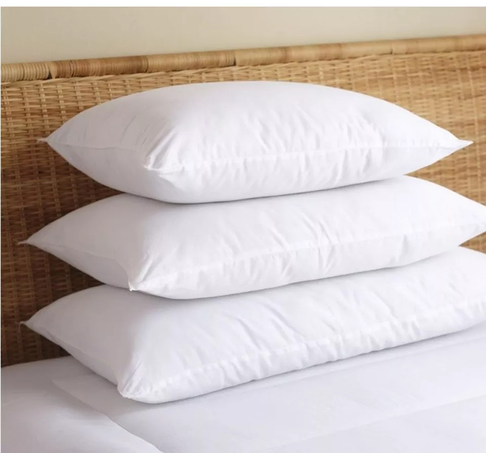Bộ 2 chiếc gối nằm gòn 40x60cm cao cấp + 2 vỏ gối cotton màu ngẫu nhiên - Combo 2 gối nằm ép hơi 40x60 - chiếu điều hòa - gối nằm cao su - vỏ gối.