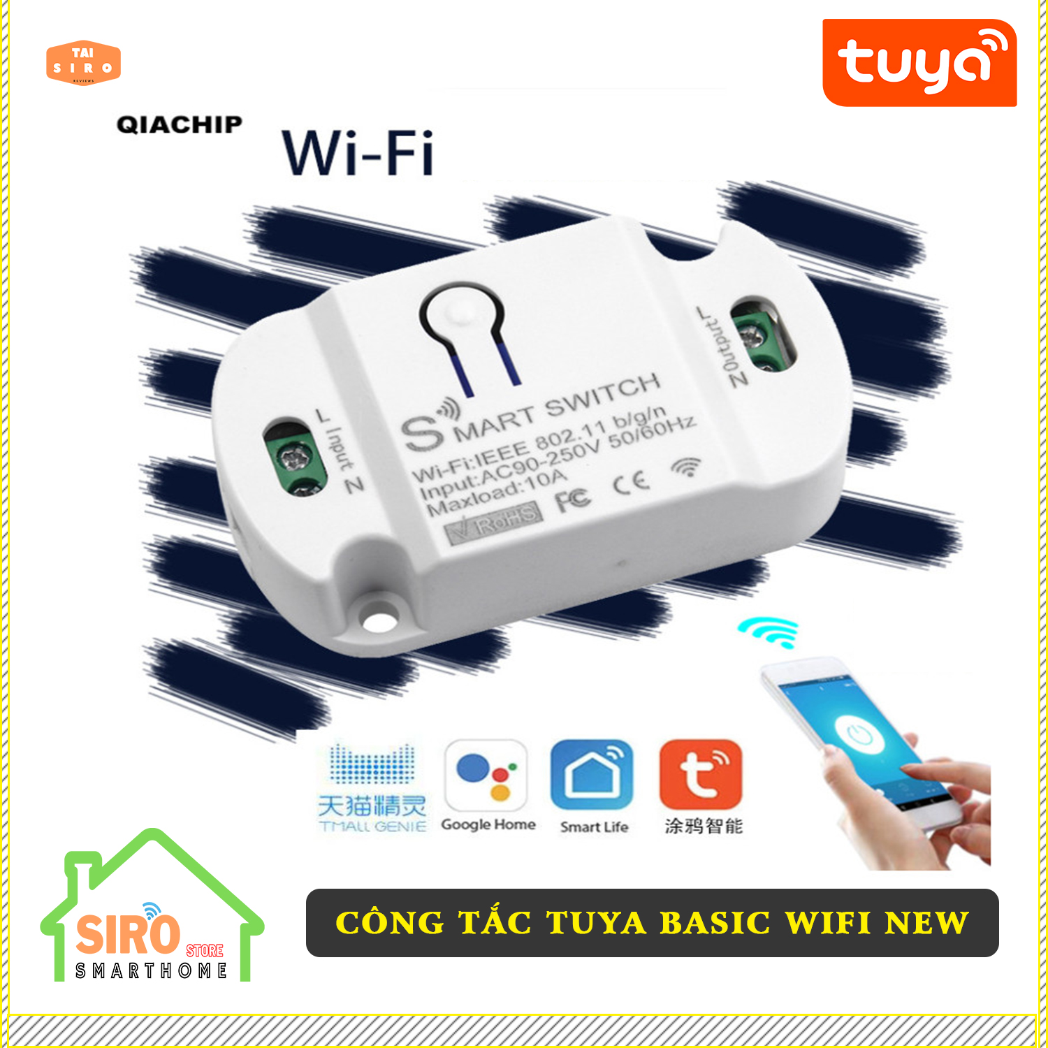 Công Tắc Thông Minh TUYA BASIC WIFI (Bản Mới)