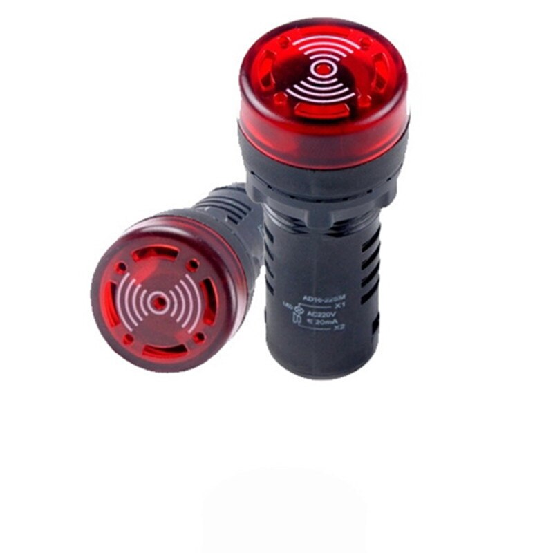 Đèn LED có Còi báo động 12V 24V 220V Phi 22 lắp tủ