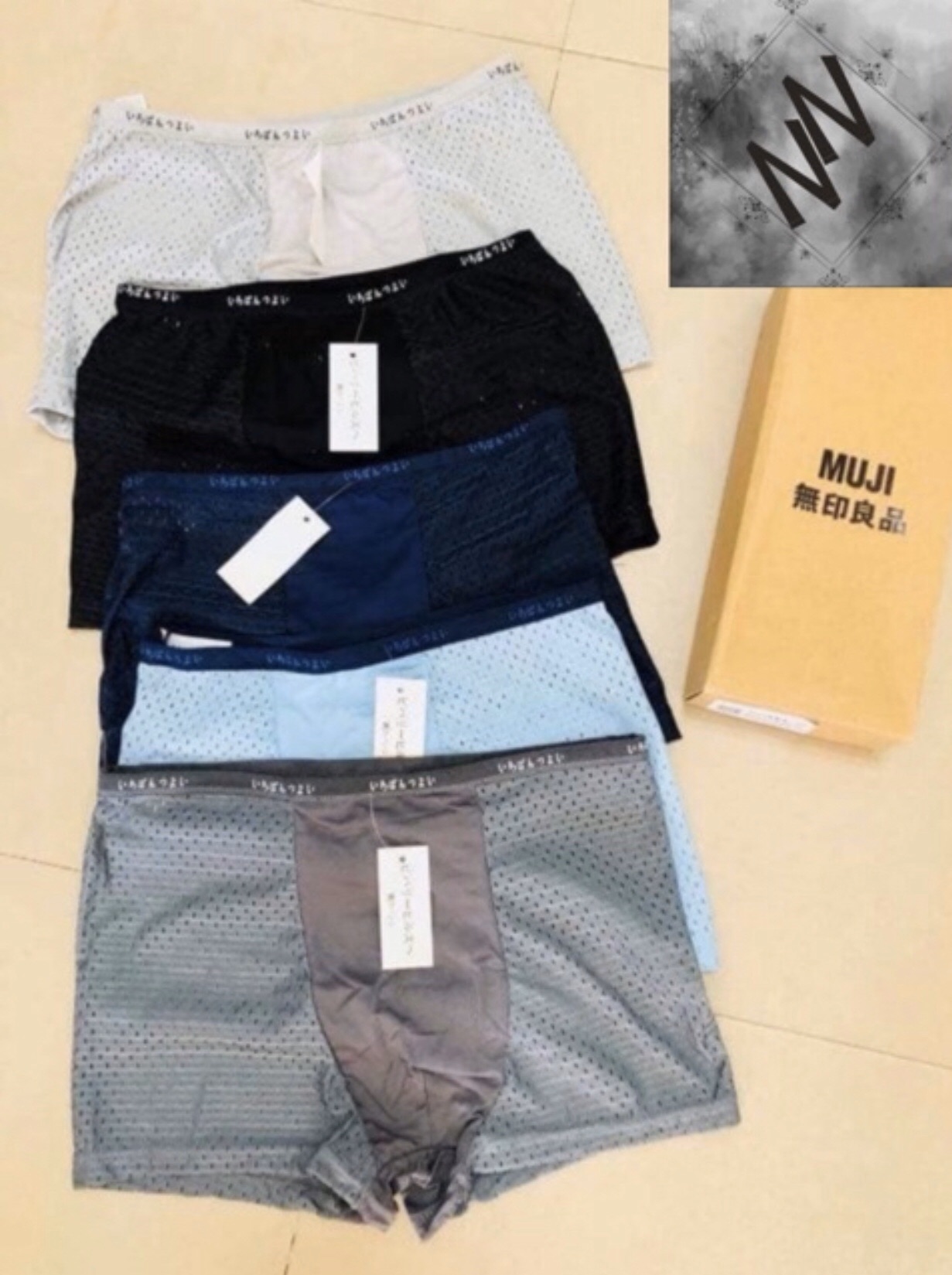 Combo 4 quần lót nam Muji boxer