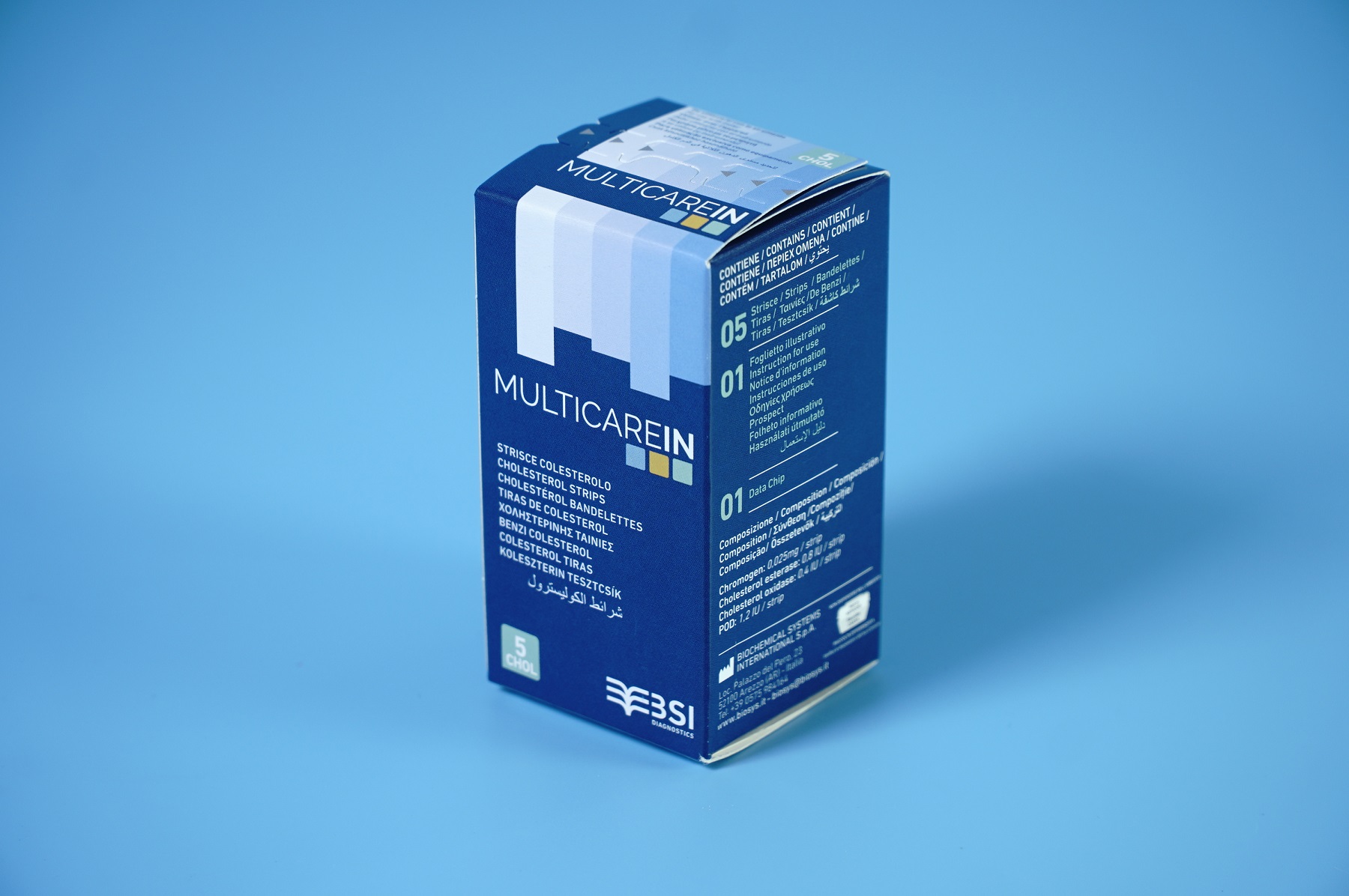 5 PCs multi carein cholosterol test strips 05 for multicarein machines