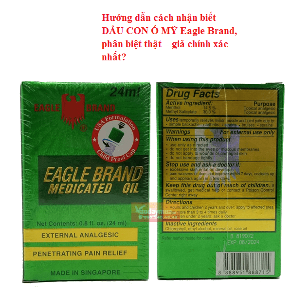 Dầu Gió Xanh 2 Nắp Eagle Brand [Mỹ] 24ML