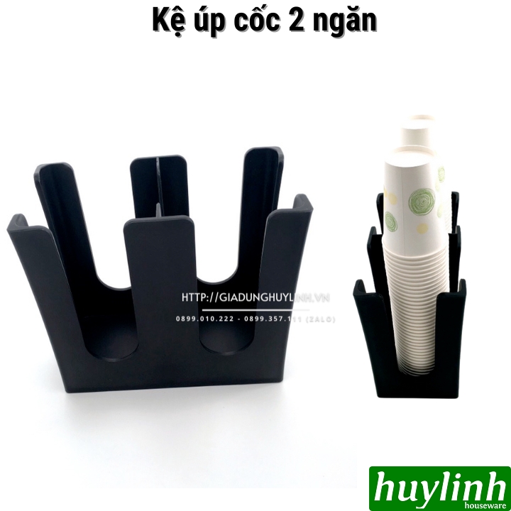 Khay úp cốc 2 ngăn đứng thẳng - Kệ úp ly bằng nhựa PP