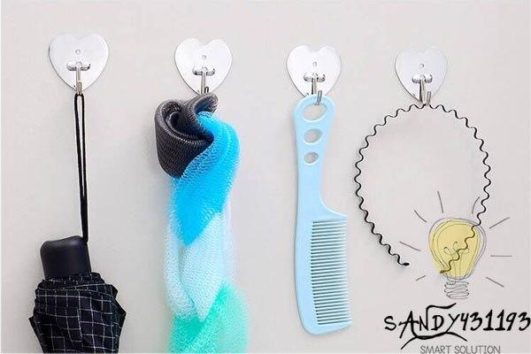 Móc Dán Tường Inox ( Bộ 10 móc dán )