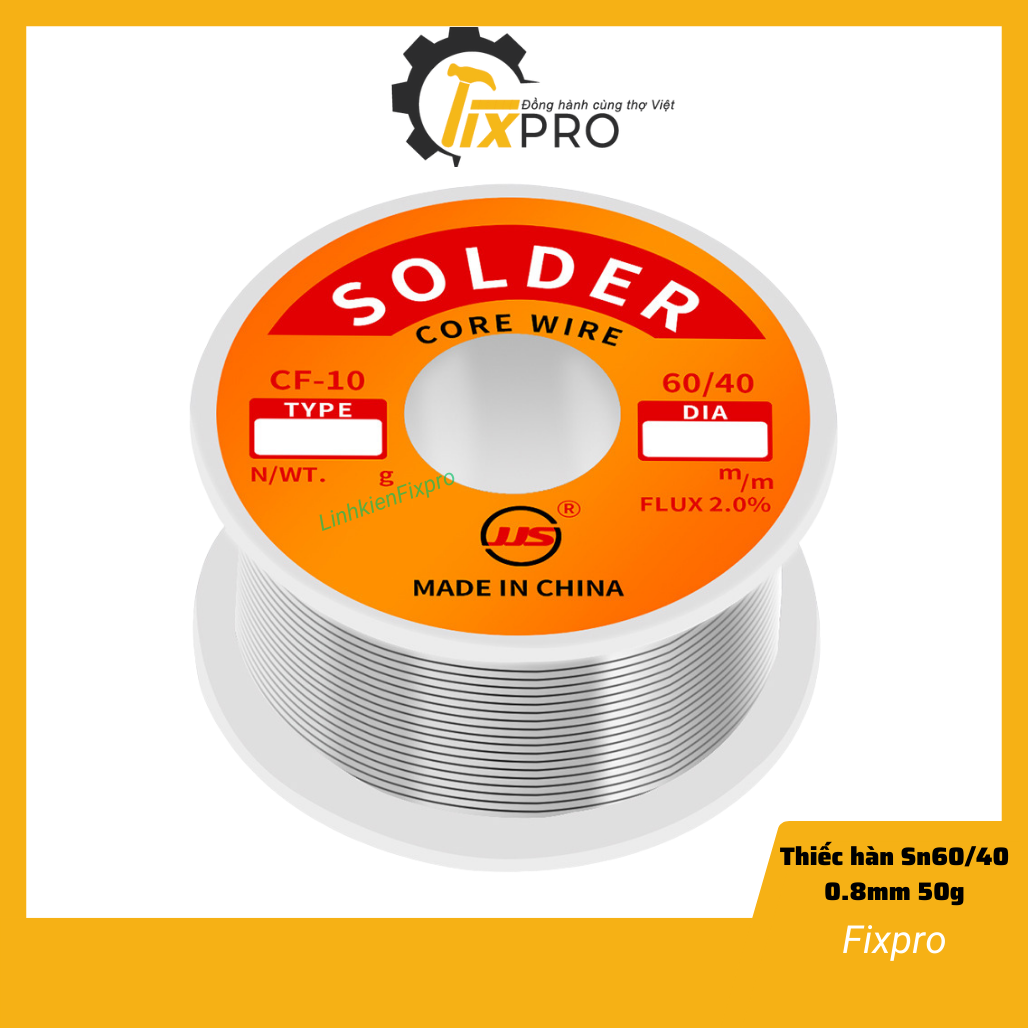 Thiếc hàn 50g Sn60/40 nhẹ lửa, bám thiếc tốt - Fixpro
