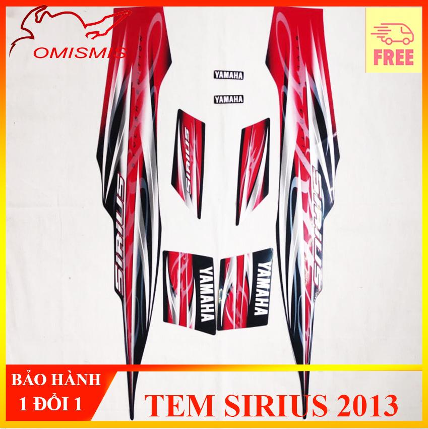 Bộ tem rời tem decal tem mẫu zin tem xe máy tem full 3 lớp cho sirius đời 2013 màu đỏ