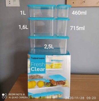Bộ Hộp Trữ mát Fresh Clear set 5 Tupperware