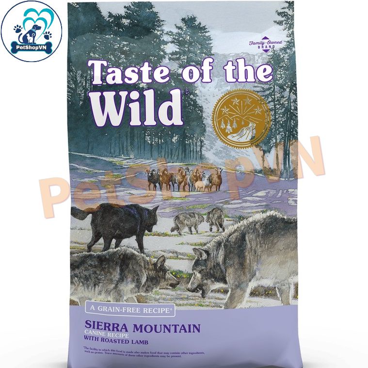 Thức ăn cho chó hạt taste of the wild sierra mountain bao 12kg vị thịt cừu nướng