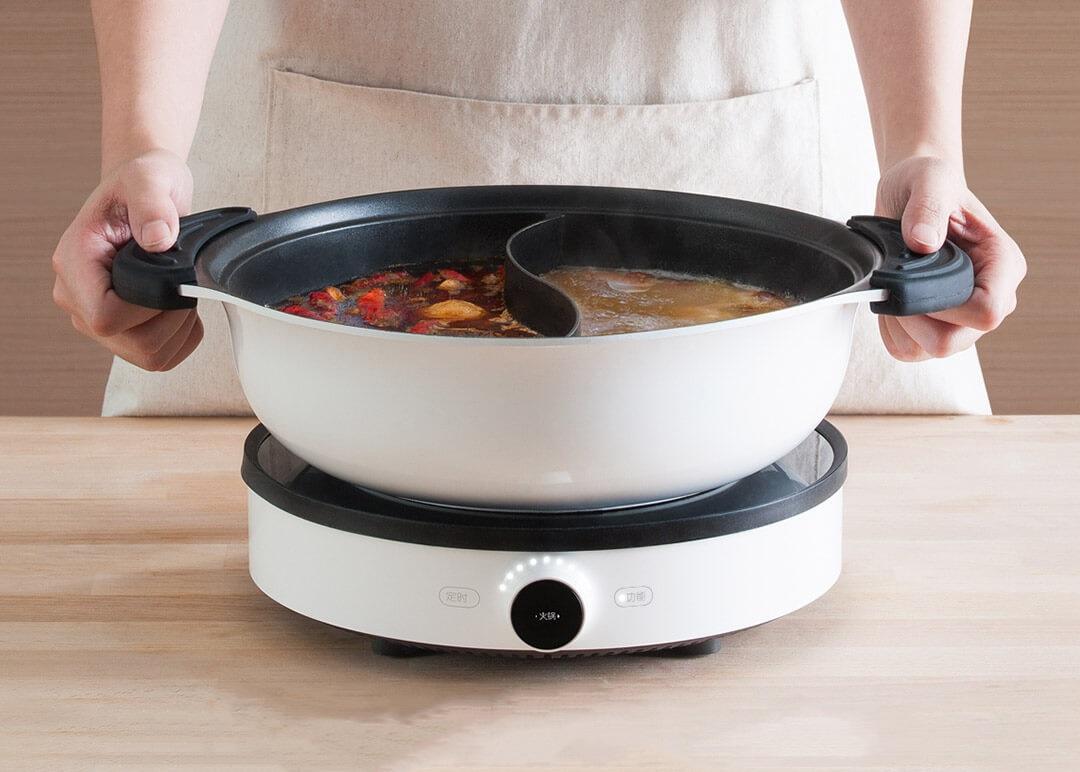 Nồi lẩu 2 ngăn Xiaomi/Combo bộ bếp từ+nồi lẩu