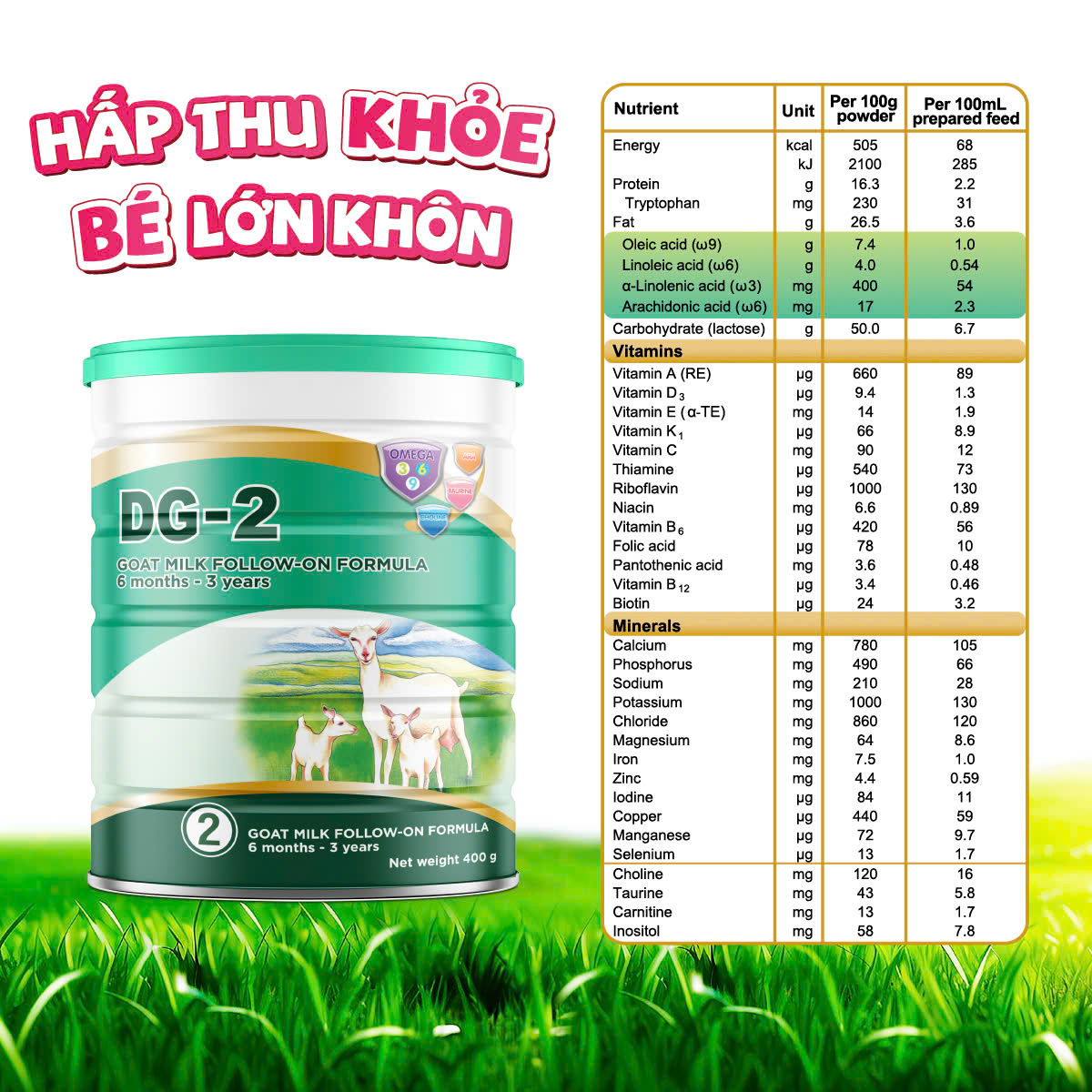[TẶNG ĐỒ CHƠI NHÀ BẾP] SỮA DÊ CÔNG THỨC DG2-800 (HSD 7/2028)