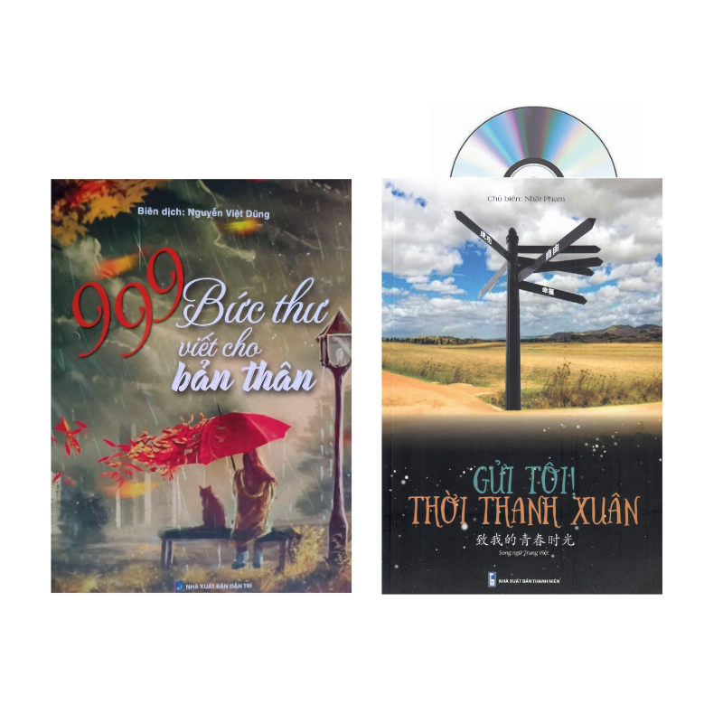 [HCM][Free Ship 50k] Sách- Combo: 999 Bức thư viết cho bản thân và Gởi tôi thời thanh xuân song ngữ Trung việt có phiên âm có mp3 nghe +DVD tài liệu