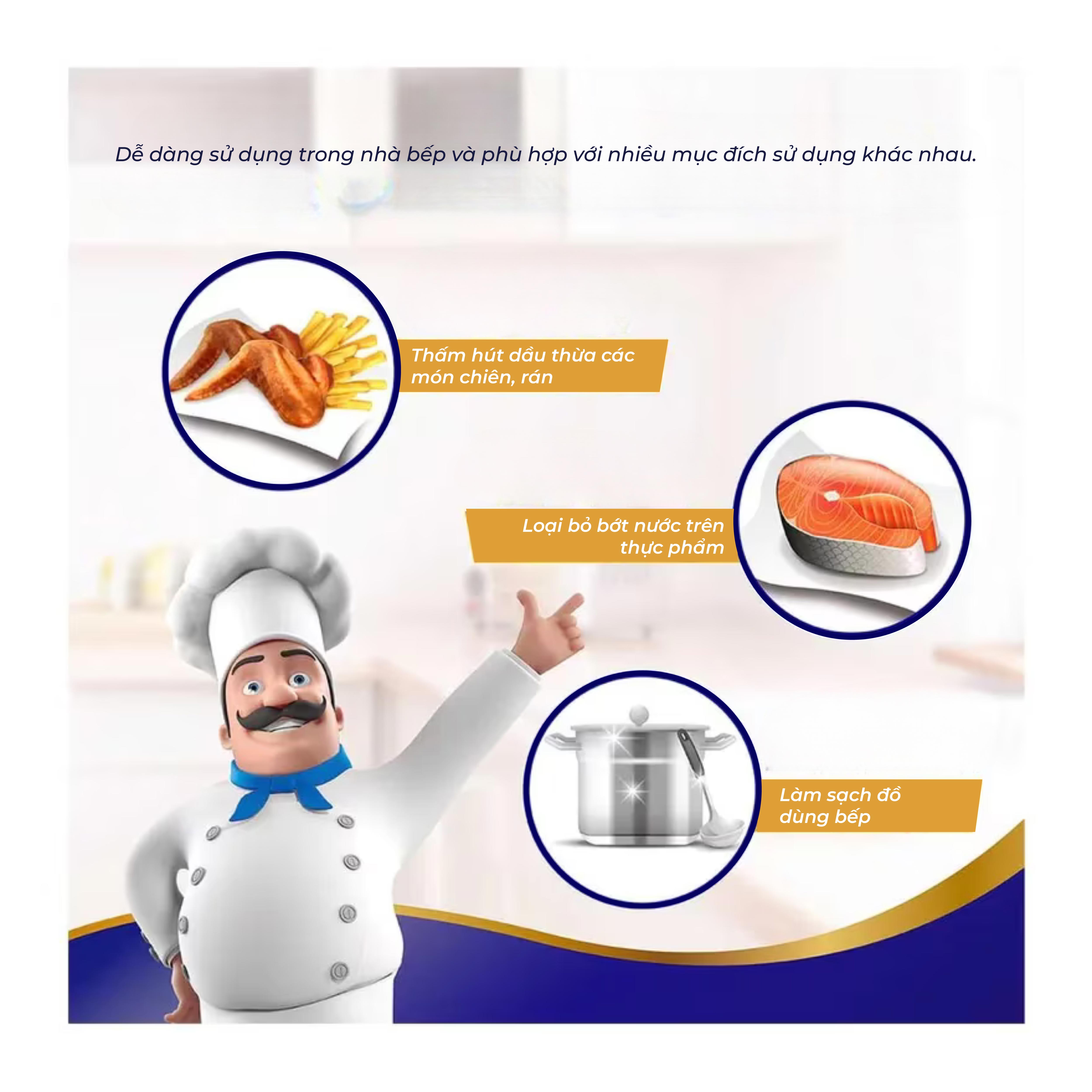 [2 LỐC BẾP CUỘN] Khăn Giấy Bếp Cuộn Đa Năng Siêu Thấm Tempo (Lốc 4 Cuộn)