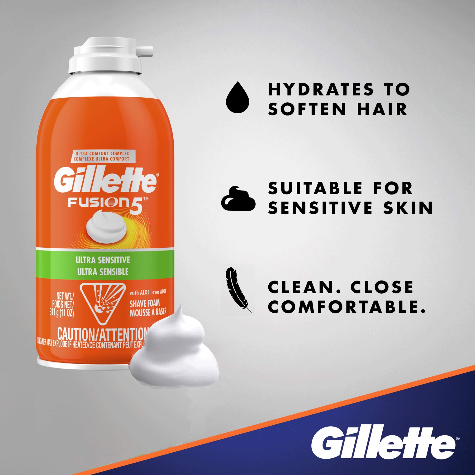 [HCM]Bọt Cạo Râu Gillette Fusion5