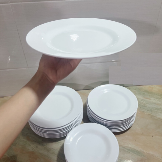 Đĩa Tròn Trắng Đĩa Trái Cây Trắng Cao Cấp