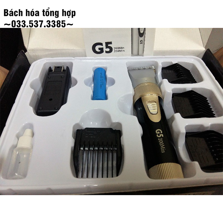Tông đơ, máy cắt tóc trẻ em G5 tặng kèm 1 pin, 4 cữ cắt