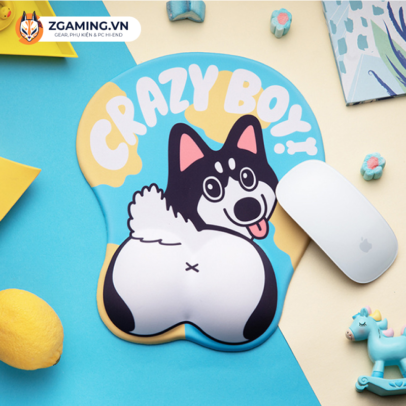 [Cao Cấp] Miếng lót chuột Silicon 3D Mario, Pacman, Phi Hành Gia, Doraemon và Corgi