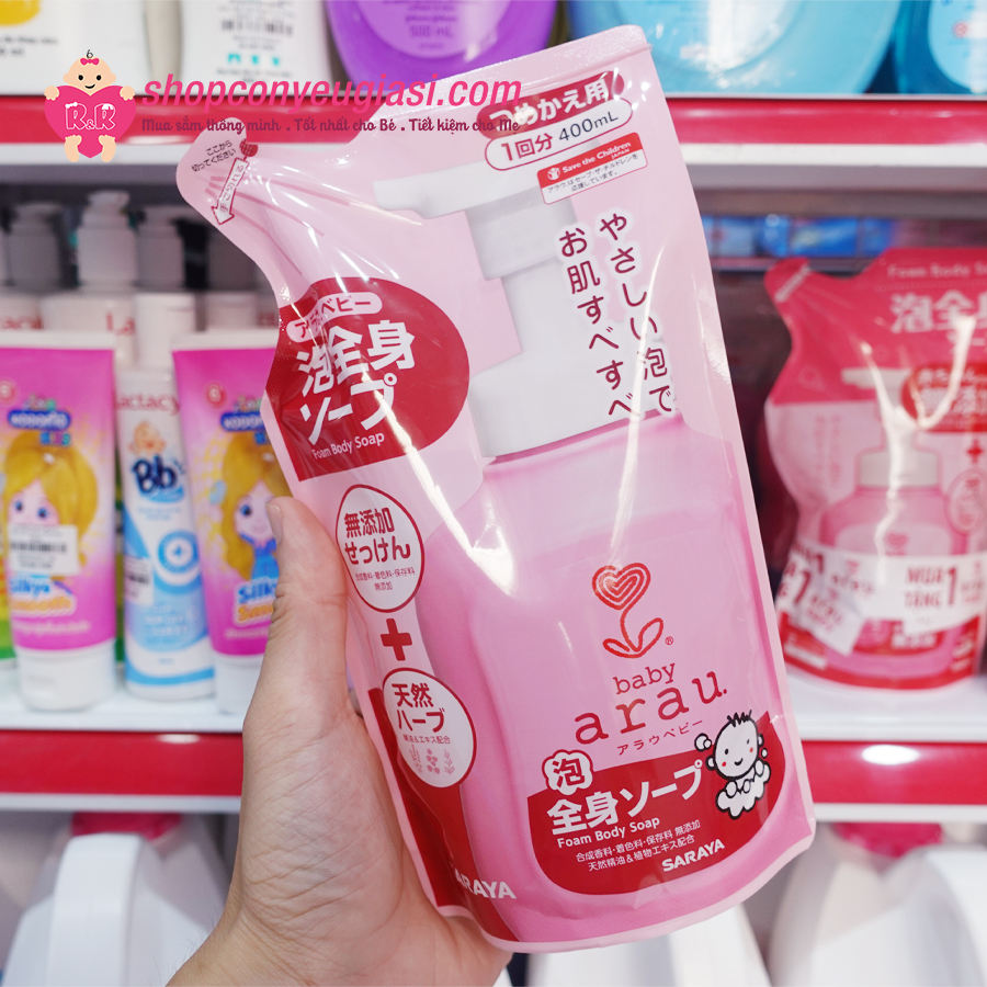 Bọt Tắm Arau Baby (chai 450ml+ túi bổ sung 400ml)