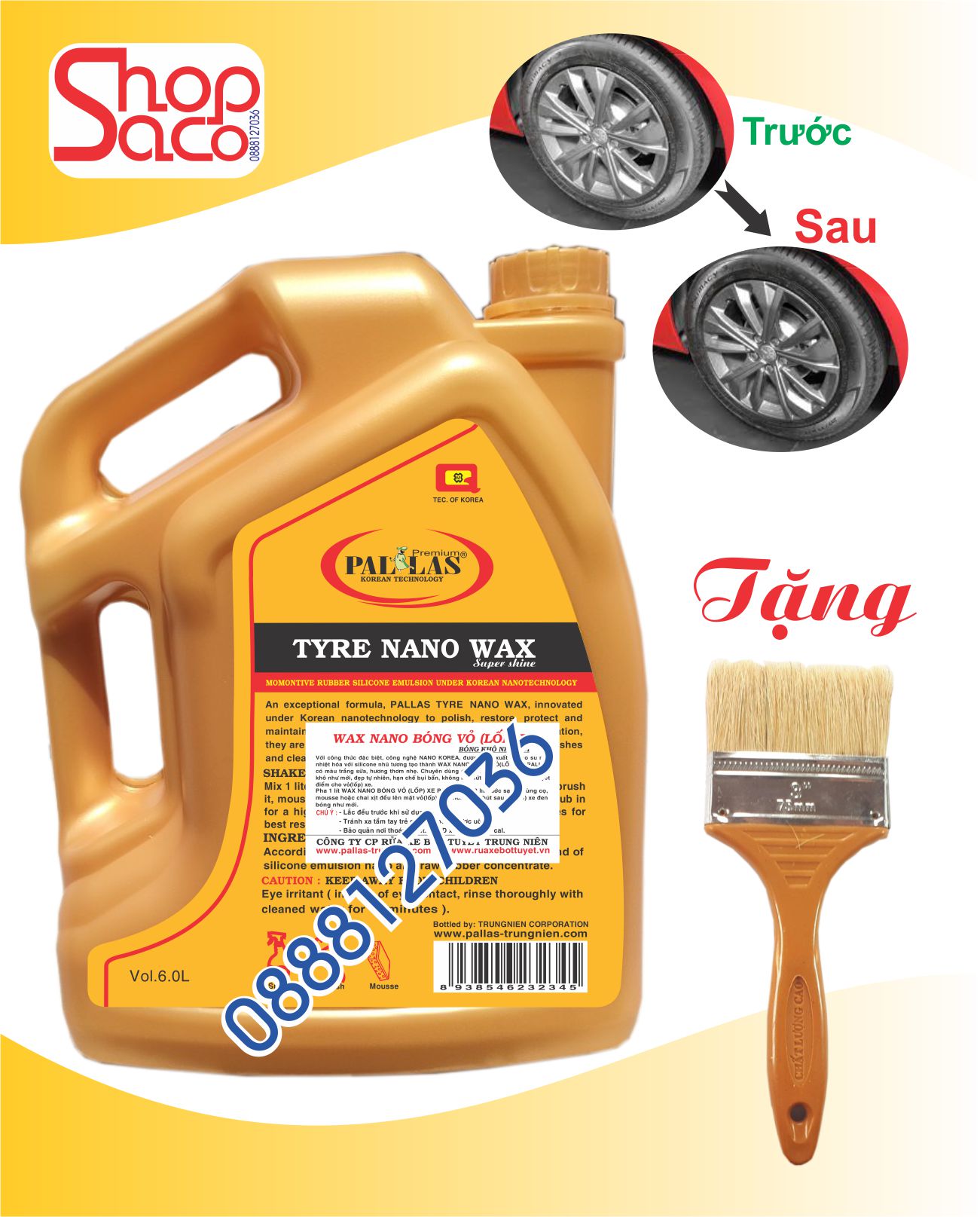 Wax Đánh Bóng Vỏ (Lốp) Xe Pallas - 6L