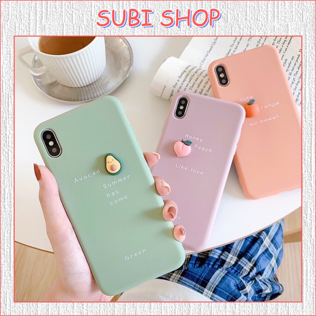 Ốp Lưng Iphone TPU gắn Trái Cây (Gắn Nổi) - Cực CUTE
