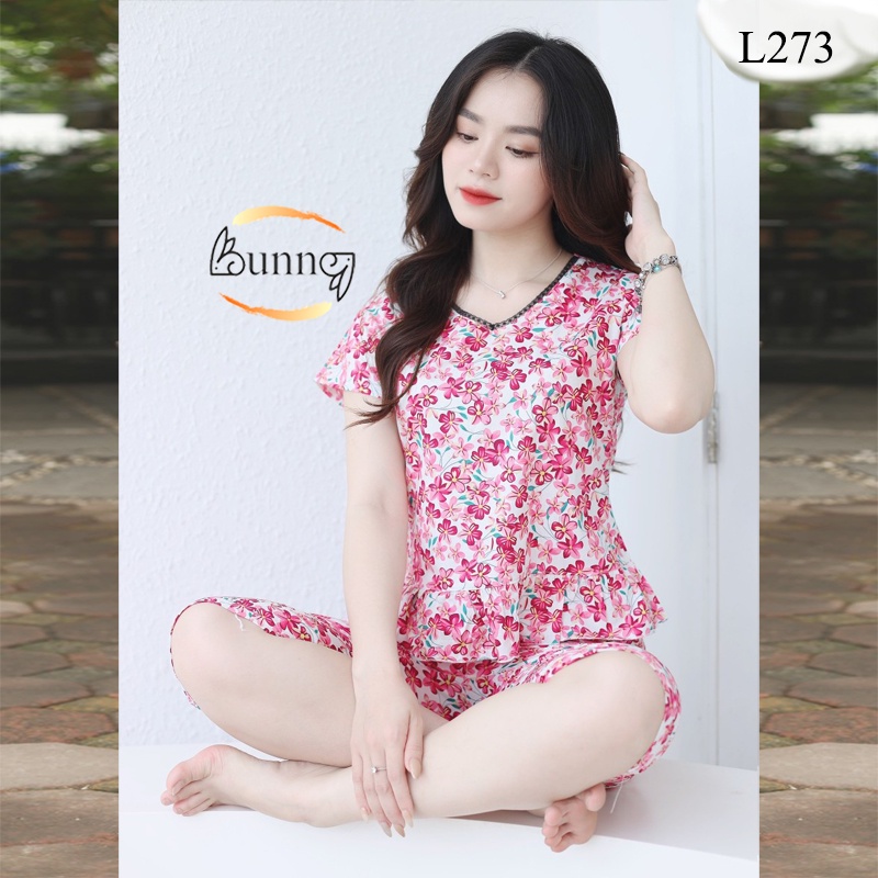Đồ bộ mặc nhà mẫu lửng siêu xinh, quần áo nữ chất thô kate hàn mềm xinh xắn