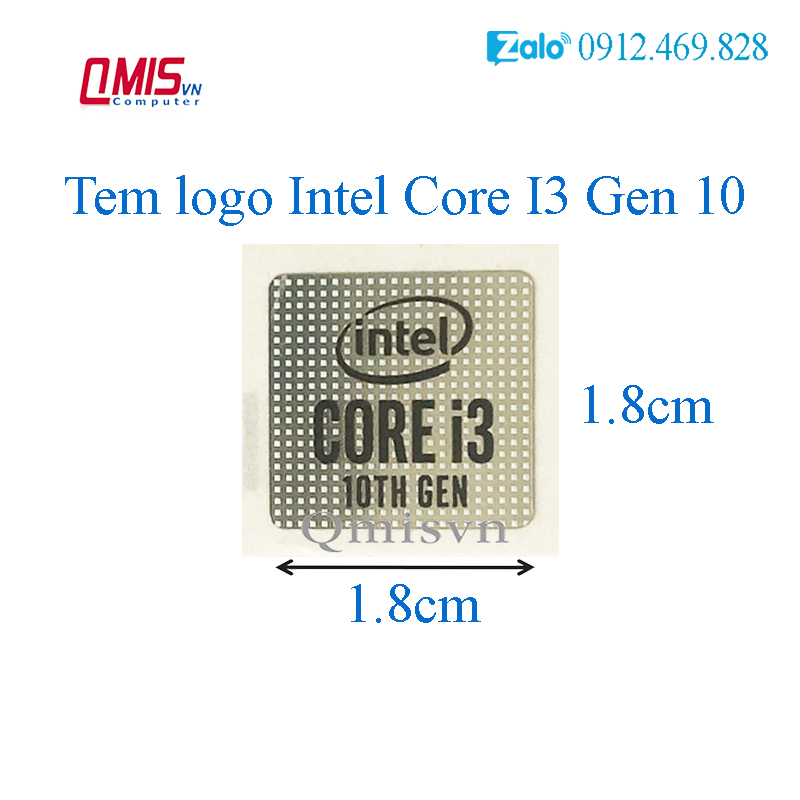 01 cái tem logo intel core i3 i5 i7 i9 thế hệ 10, gen 10 - tem cpu intel dán máy tính pc laptop - sticker