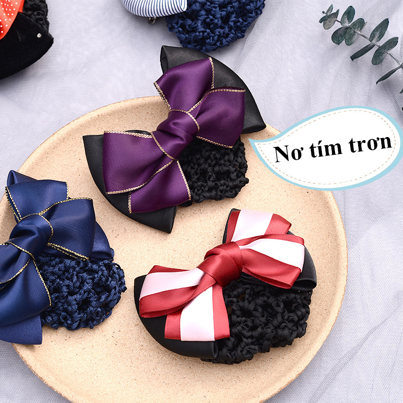 Búi tóc lưới hình nơ 😍FREESHIP😍 lưới búi tóc hình nơ, búi tóc lưới