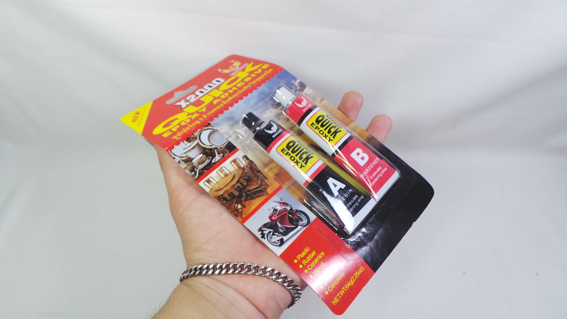 Keo AB keo dán sắt 2 thành phần quick epoxy adhesive 64gr X2000 Thái Lan