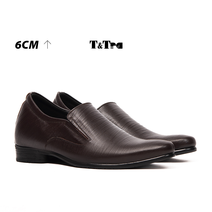 [8cm] shoes height increasing Men T&TRA S970 brown stripe
