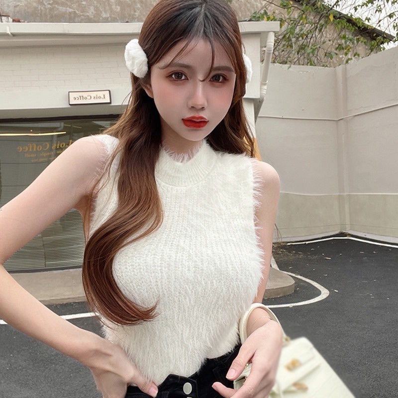 Áo Sát Nách Len Lông Mỏng Nhiều Màu Sắc Đơn Giản Cho Nữ
