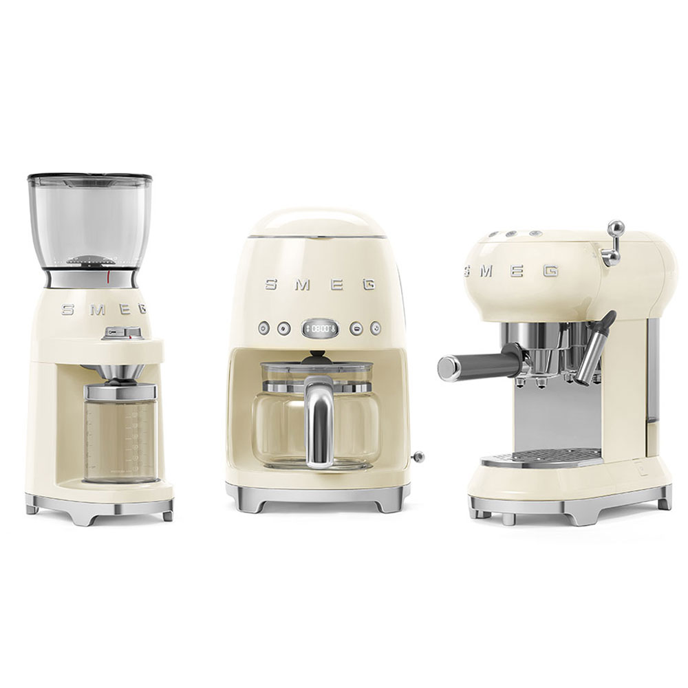 [NK ĐỨC] - Máy Pha Cà Phê Espresso Smeg ECF01CREU Cream, Thermoblock, 15 Bar
