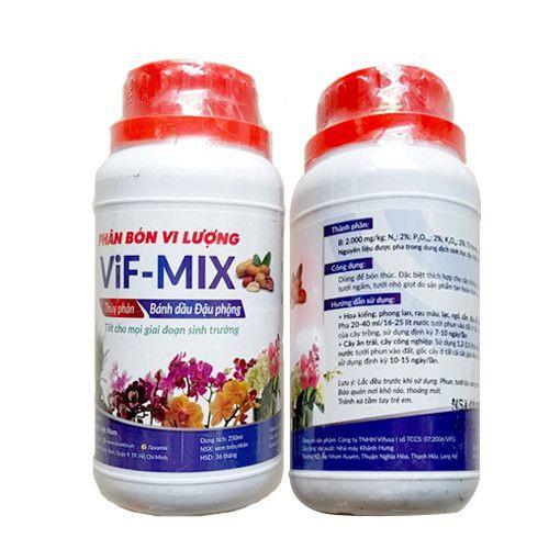 Phân bón vi lượng thủy phân bánh dầu đậu phộng vif mix chai 250ml