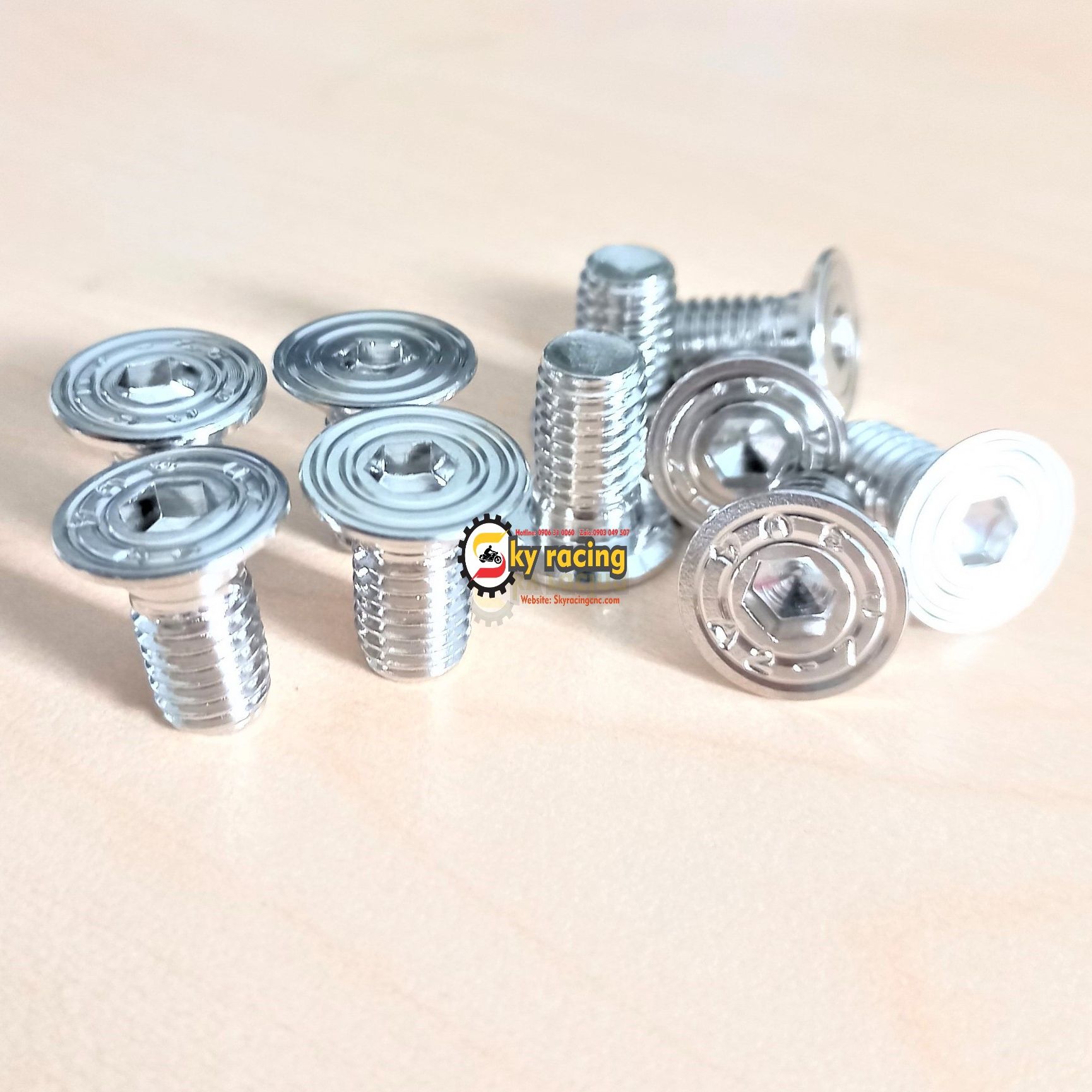 Ốc đĩa thắng inox 304 đầu âm 8li15 gắn lòng đĩa nhiều dòng xe máy