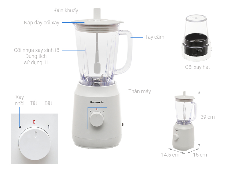 Máy xay sinh tố Panasonic MX-EX1011WRA - 2 cối