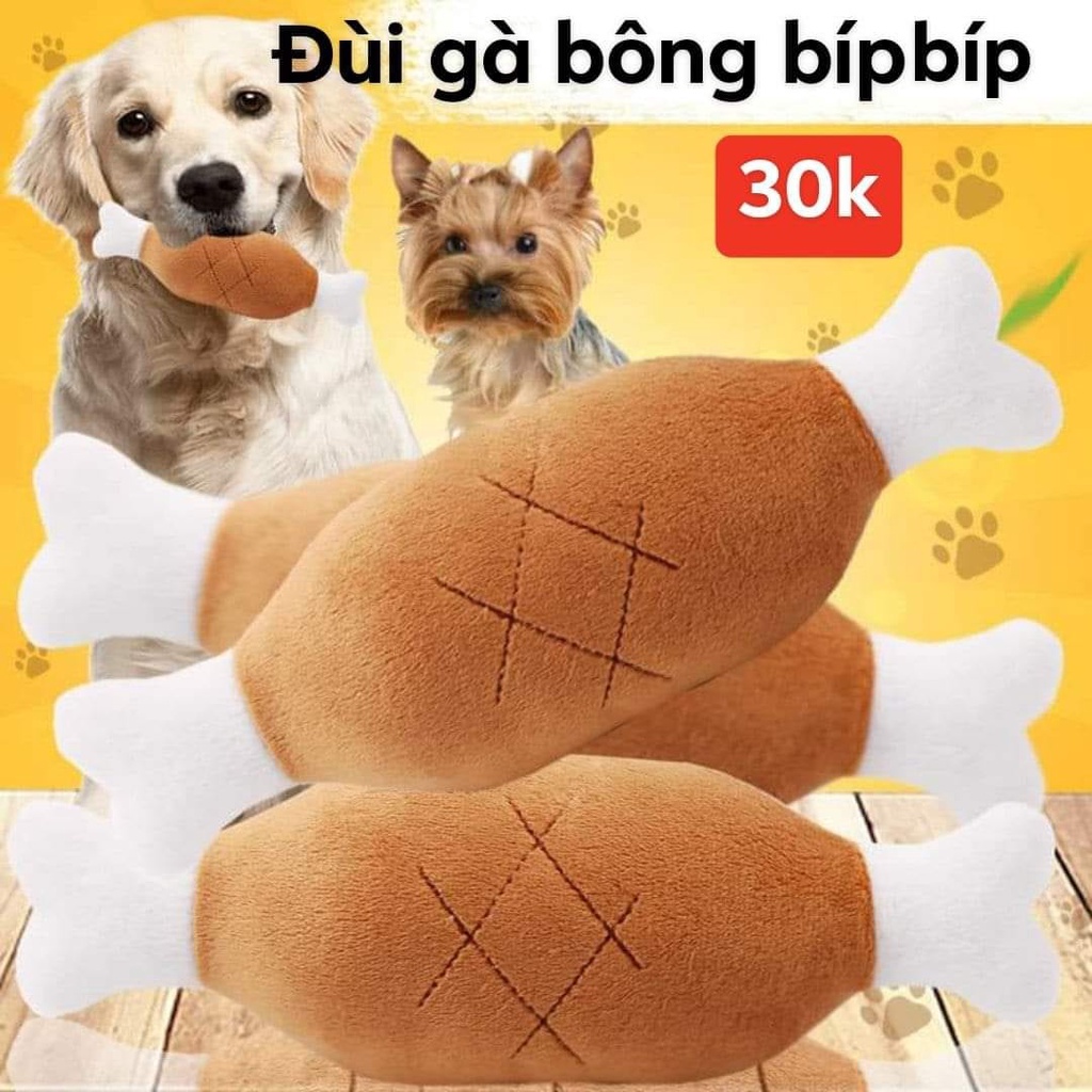 Đồ chơi Đùi gà bông bíp bíp cho Chó Mèo