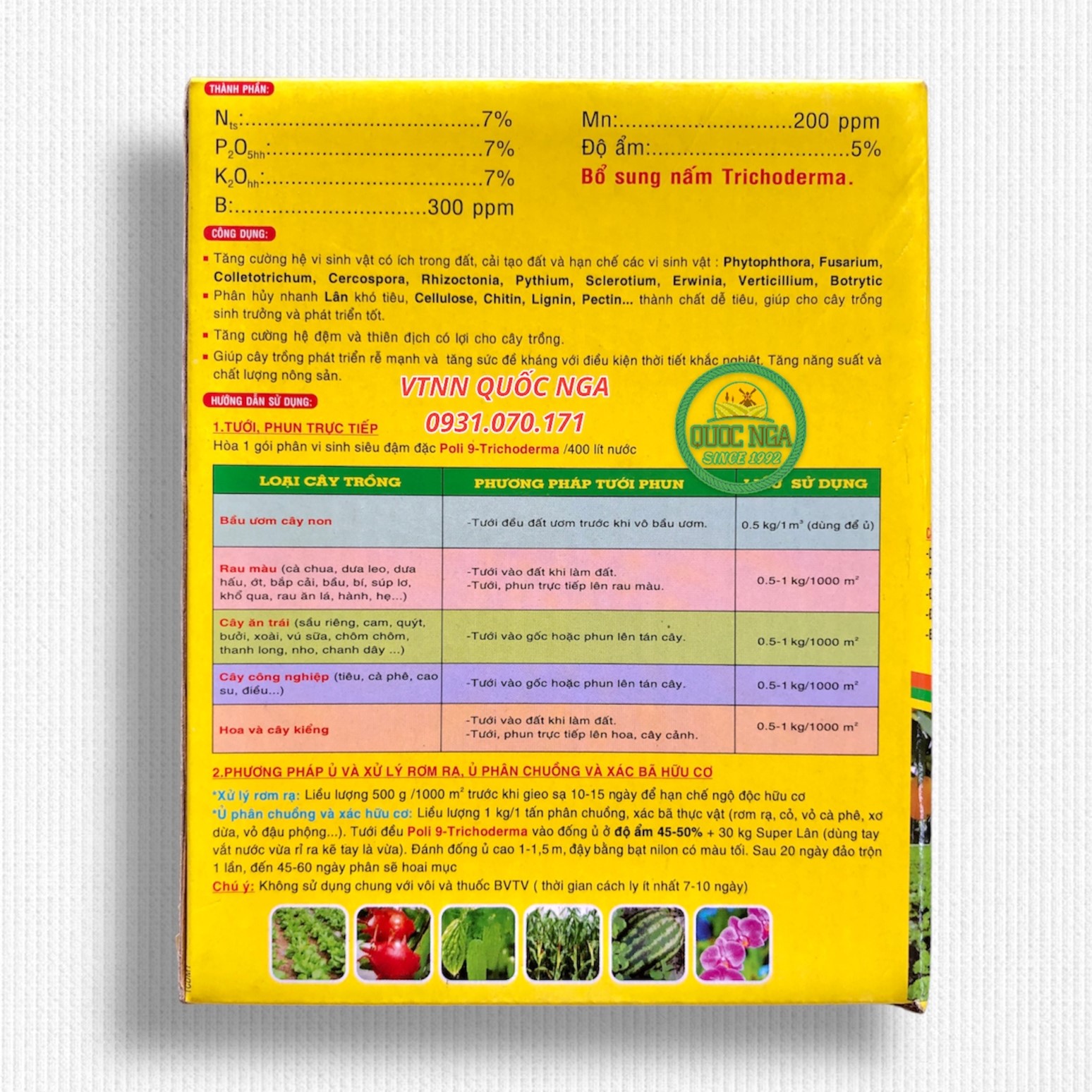 NẤM TRICODERMA - Ủ PHÂN HỮU CƠ, PHÂN HỦY RƠM RẠ, TƯỚI GỐC PHÒNG BỆNH CHO CÂY