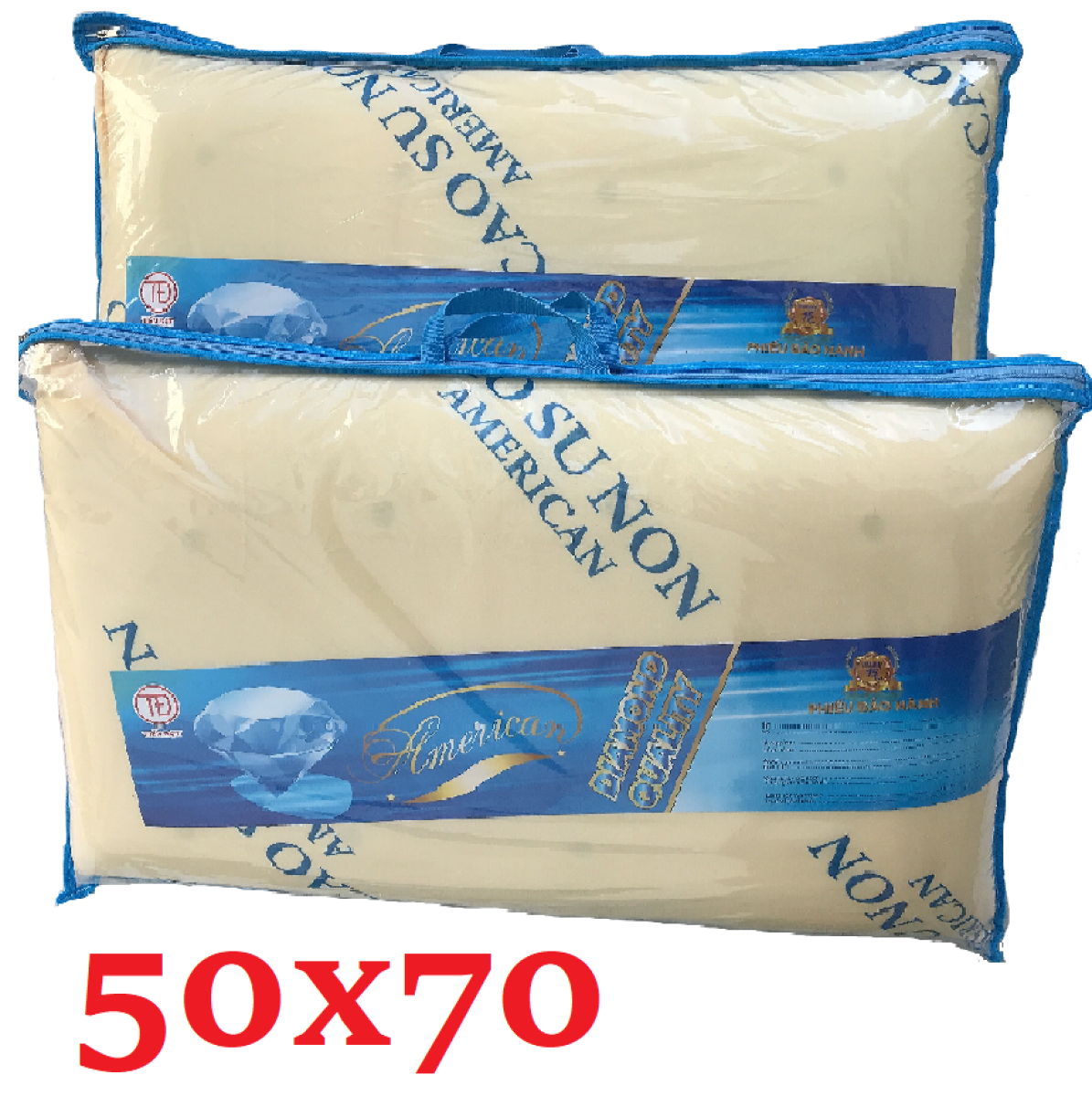Pillow lying rubber non size 50x70cm. Pillow lying bed high quality, help you to take the giâc sleep well. Investment sleep is an investment in health