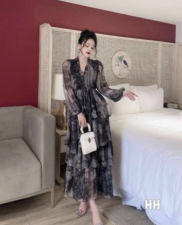 Váy hoa tầng siêu sịn sò