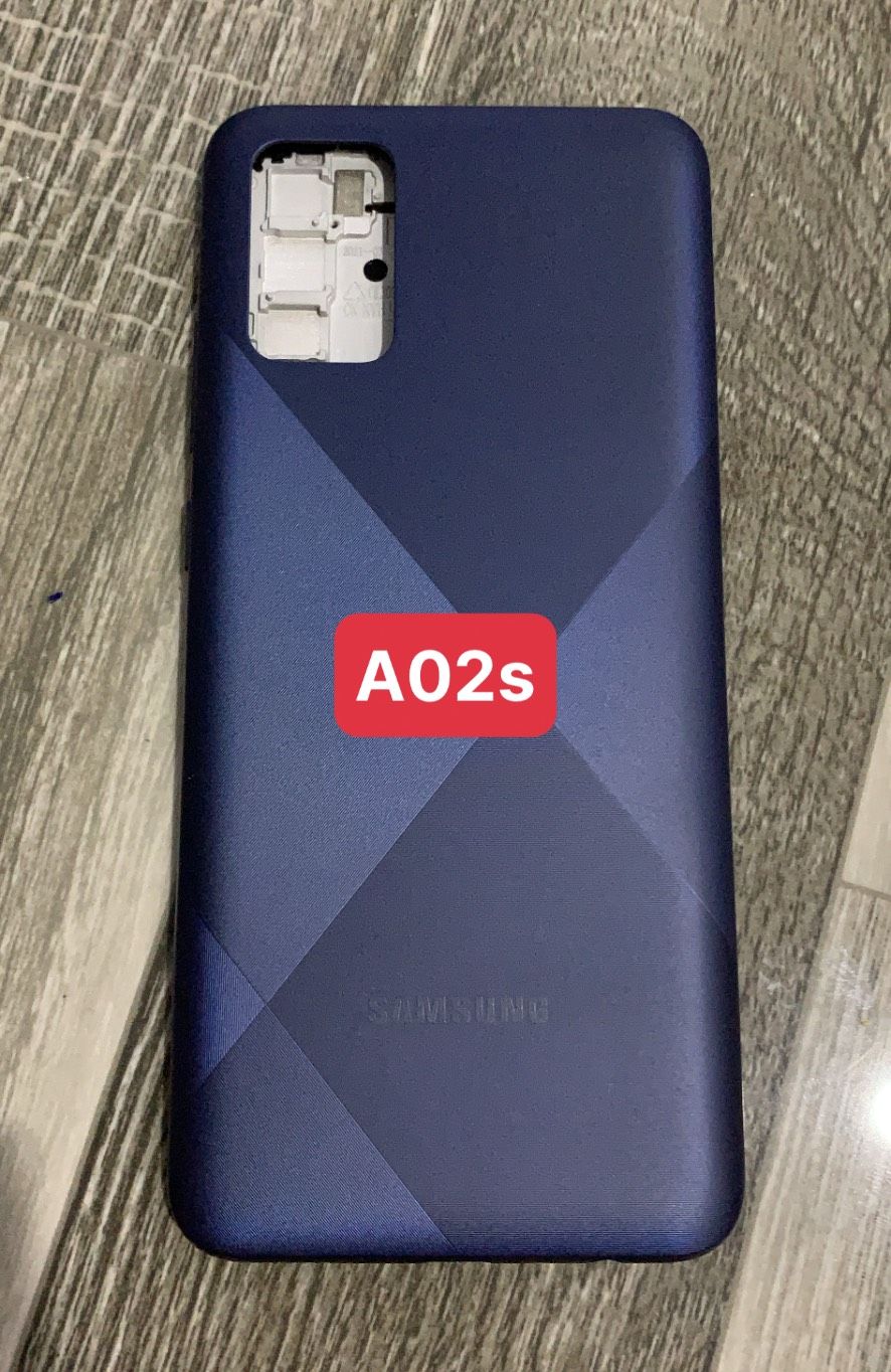bộ vỏ samsung A02S ( gồm, sườn,lưng,maket, nút bấn)