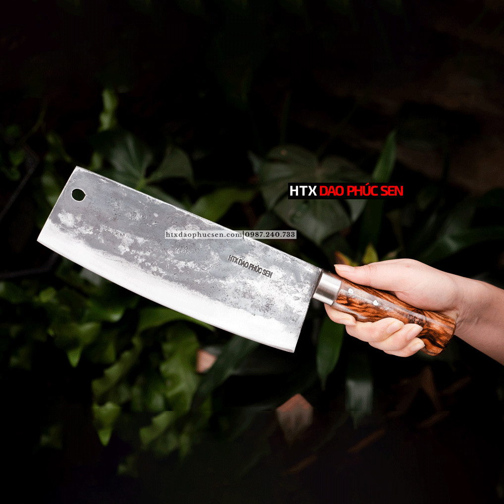 Dao chặt gà nhíp xe rèn thủ công - G04