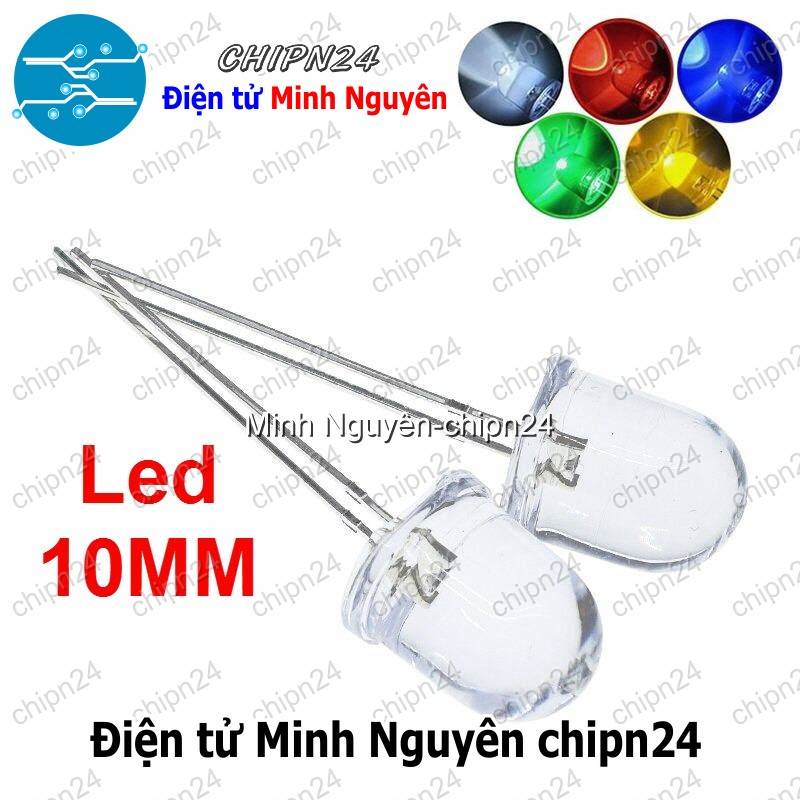 [10 con] (TK16) Led 10mm Trong Siêu Sáng (Đỏ/Vàng/Xanh Lá/Dương/Trắng)- [Chọn Loại] - HHH.00196