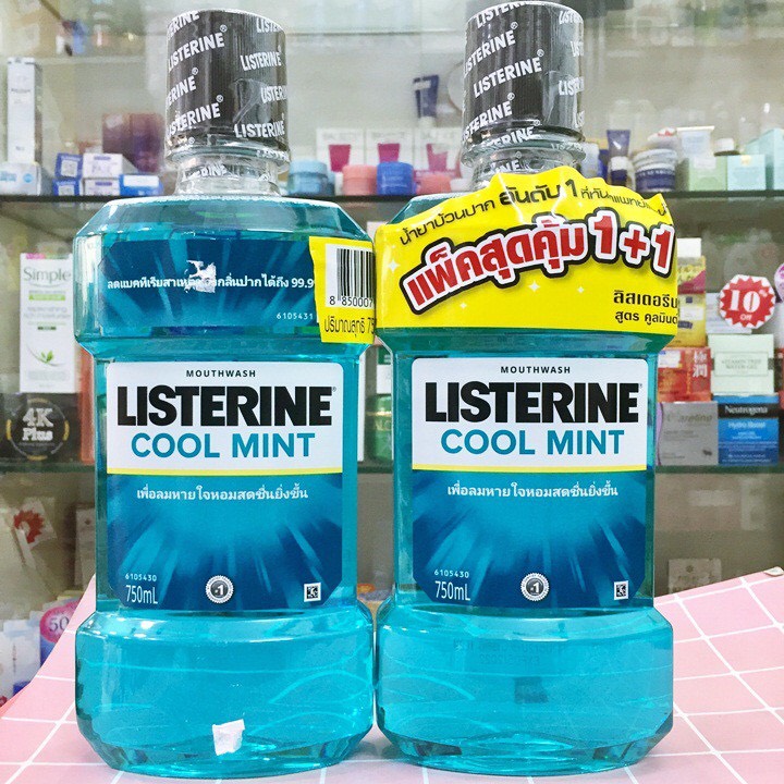 Combo 2 chai nước súc miệng LISTERINE Thái Lan