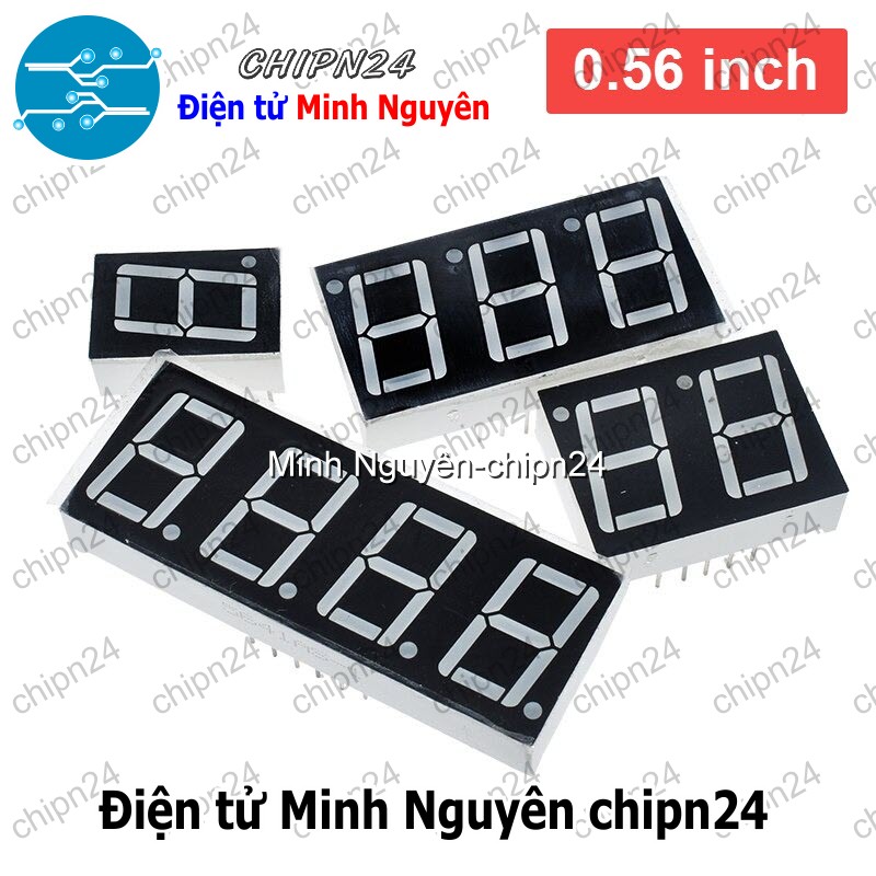 Led 7 Đoạn 0.56 inch Sáng Đỏ (1/2/3/4 Số Âm/Dương chung)- [Chọn Loại] - HHH.00198